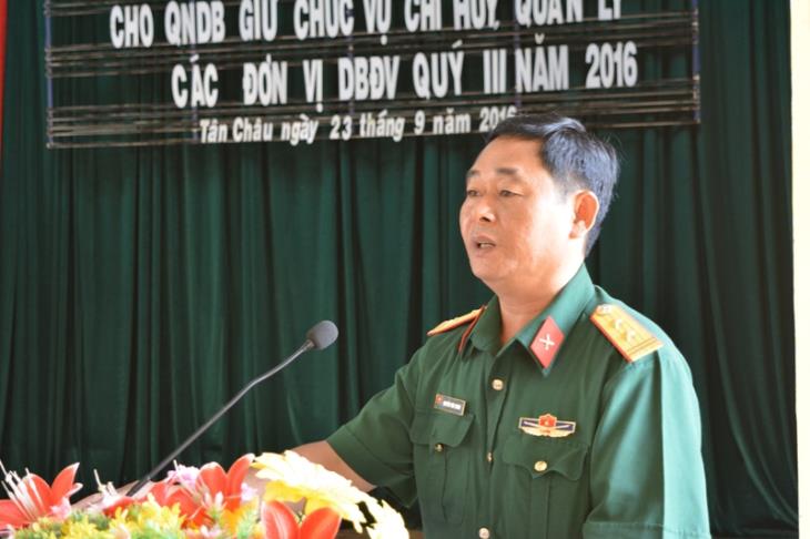 Ban chỉ huy quân sự huyện Tân Châu tổ chức sinh hoạt và chi trả phụ cấp trách nhiệm cho quân nhân dự bị  